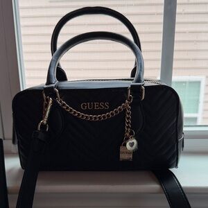 GUESS Black Chevron Satchel